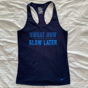 Nike women’s navy blue racer back tank top
